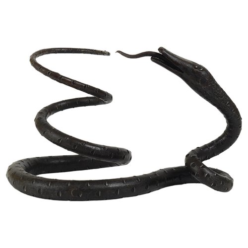 Austrian Snake Sculpture in Hand Forged Iron in the style of Edgar ...