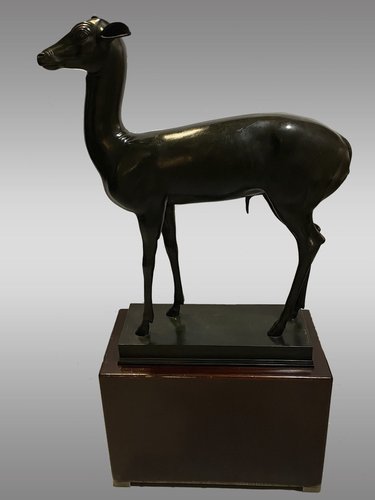 Young Deer Figurine in Patinated Bronze from Chiurazzi Napoli
