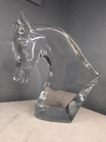 Sculpture Tribute to Queen Elizabeth II with Horse in Clear