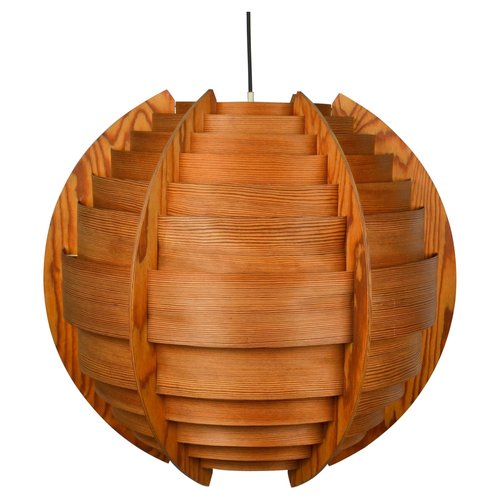 Lámpara colgante Globe grande de madera