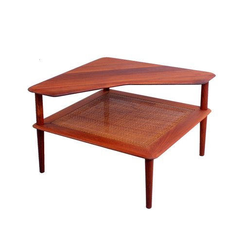 Teak Minerva Coffee Table in Rattan by Peter Hvidt & Orla Mølgaard