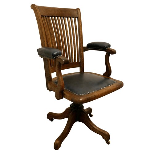 Edwardian Oak Desk Chair, 1900 for sale at Pamono