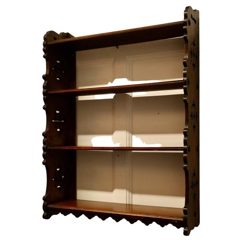 Arts and Crafts Wall Hanging Bookshelf in Walnut, 1900 for sale at Pamono