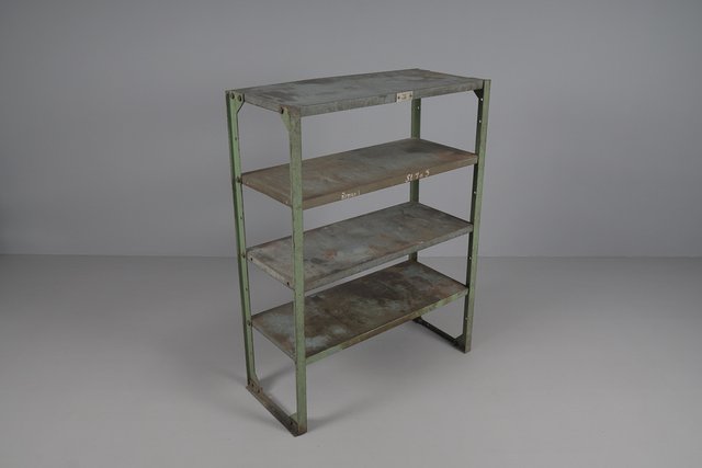 Industrial Art Deco Metal Shelf, 1950s for sale at Pamono