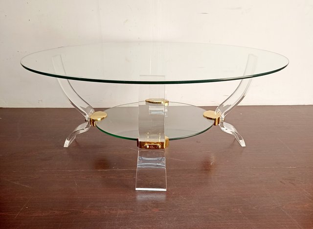 Tavolino Da Caffè In Acrilico Iridescente - Rotondo, Treppiedi, Carico 10kg - Foto 6