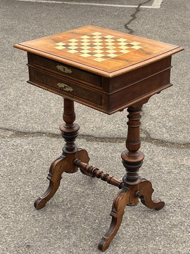 Chess Board Inlaid Wooden Flat Board Game Mahogany & Maple 