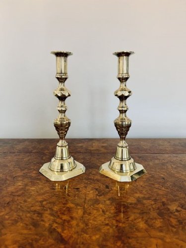 Victorian Brass Candlesticks, 1860s, Set of 2 for sale at Pamono