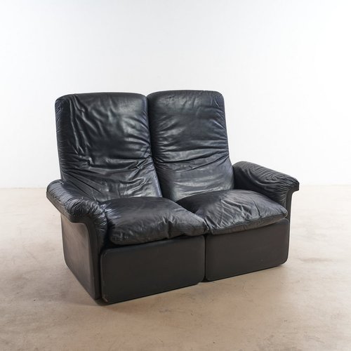 Black Leather 2 Seater Sofa For At