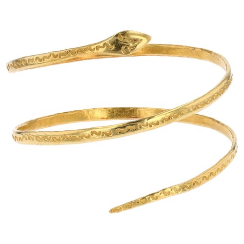 1960s 18 Karat Yellow Gold Snake Bracelet for sale at Pamono