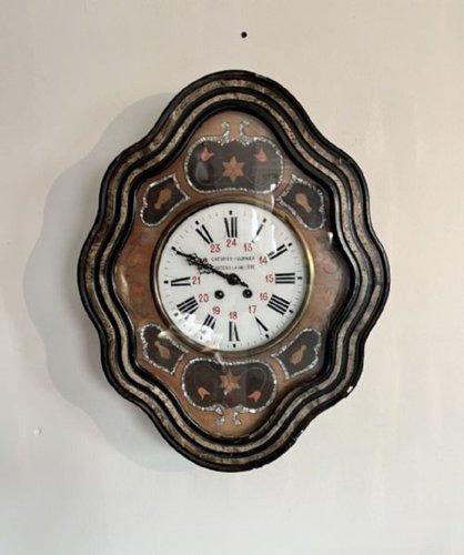 Antique French Victorian Wall Clock, 1860s for sale at Pamono