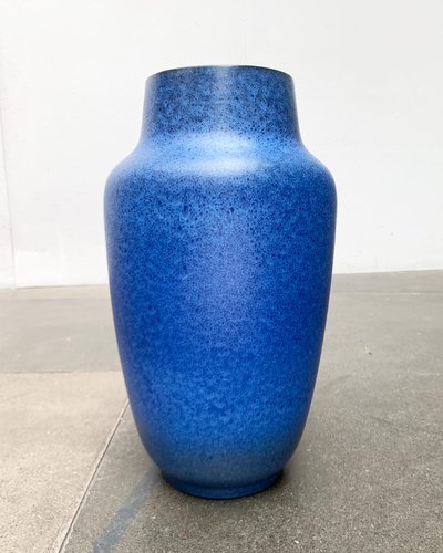 Large Mid Century German Studio Pottery Blue Floor Vase from Buckeburg Keramik 1960s for sale at Pamono