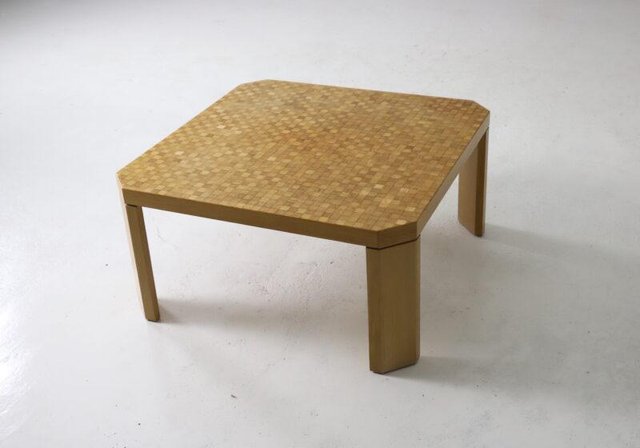 Table Basse 1970 Carreaux Céramique Signée