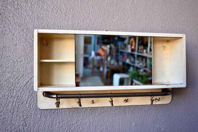 Vintage Bathroom Mirror with Shelf, 1950s for sale at Pamono