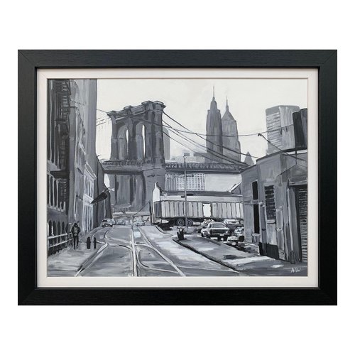Angela Wakefield, Black & White Brooklyn Bridge, New York