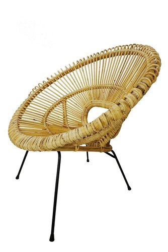 Metal and Rattan Chair by Franco Albini for sale at Pamono