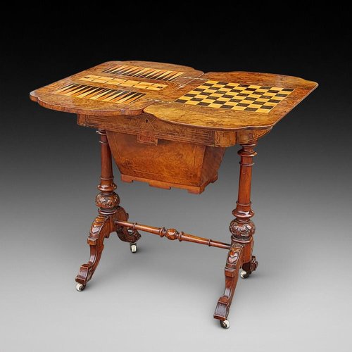 Victorian Game Table in Burr Walnut for sale at Pamono