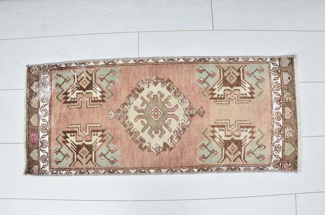 Antique Handmade Bohemian Door Mat in Wool for sale at Pamono