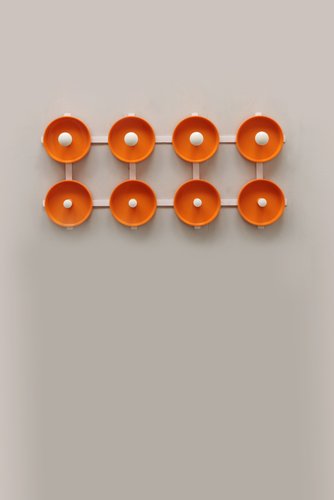 Space Age Wall Coat Rack in Orange 1960s for sale at Pamono