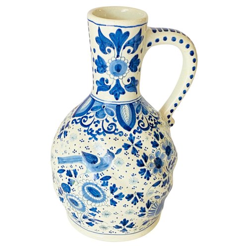 Philippa Whittle“The Blue Jug”ビンテージ 額 White and Blue Jug in Faïence from Delft, Netherlands, 19th