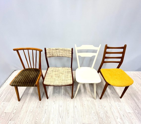 Vintage Upholstered Chairs, Set of 4 for sale at Pamono
