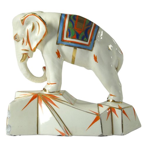 Handpainted Elephant Bookend Figure from Royal Dux, 1930s for sale at ...