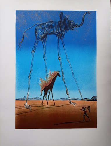 デジタルプリント　馬の絵画The Galop Energy-1 Salvador Dali, Giraffe in Flames, 1999, Lithograph for sale at Pamono