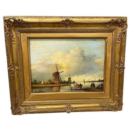 Dutch Artist, Landscape, 19th Century, Oil on Panel, Framed