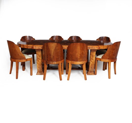 Meubles De Poupée Anciens – Salle à Manger Art Déco – Table Et Chaises – Occasion