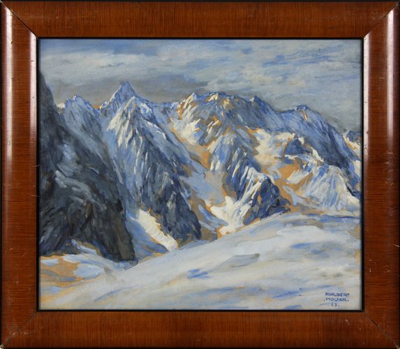 Adalbert Holzer, Wettersteinkam: Das Blau der Berge, 1923, Watercolor for  sale at Pamono | Poster