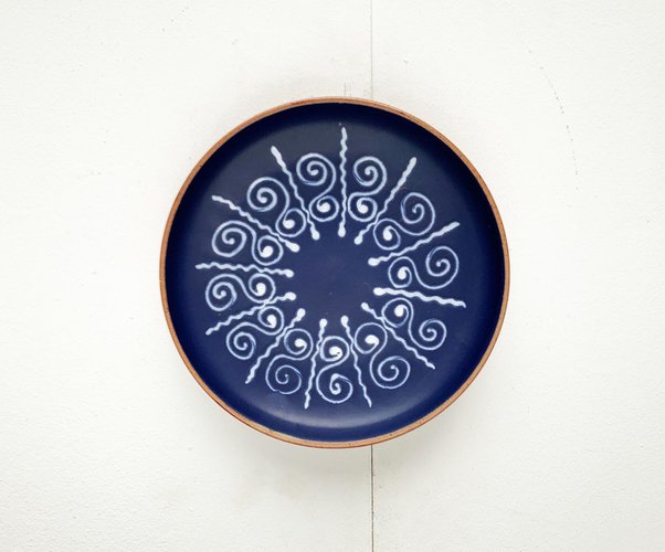 MidCentury Ceramic Wall Plaque Plate, 1960s for sale at Pamono