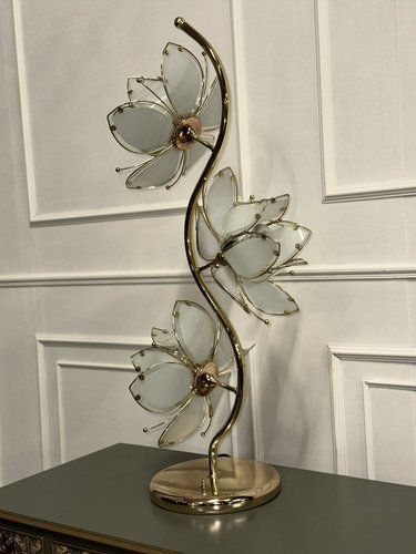 Vintage lotus flower table lamp deals
