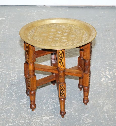 Moroccan tea tray shop table