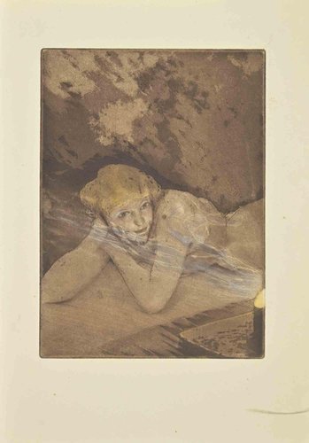 定率割引 往復 Édouard chimot作銅版画アンティーク骨董 絵画