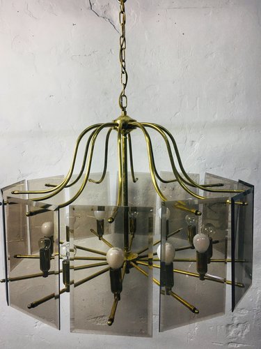 Glass 2024 panel chandelier