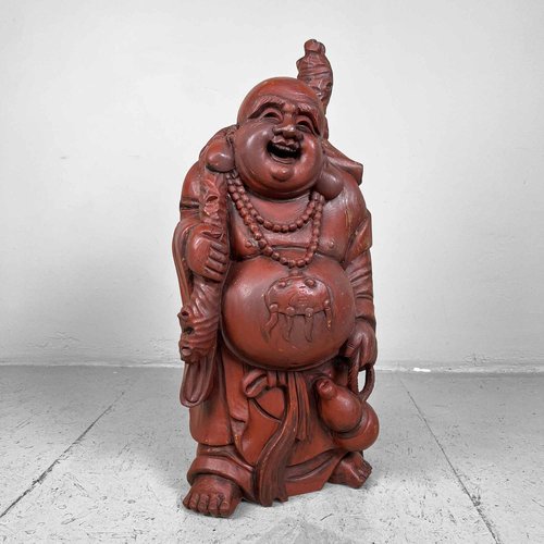 Wooden Hotei Buddha Temple Statue, Japan, 1930s for sale at Pamono Wooden Hotei Buddha Temple Statue, Japan, 1930s for sale at Pamono