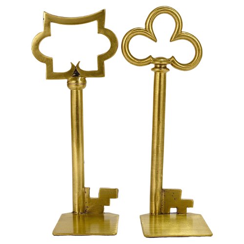 MidCentury Austrian Brass Key Bookends, 1950s, Set of 2 for sale at Pamono