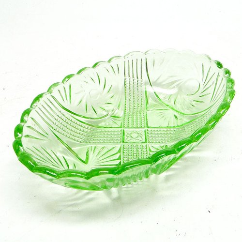 Gr ne Art Deco Schale Von Hortensja Glassworks Polen 1930er Bei gr-ne-art-deco-schale-von-hortensja-glassworks-polen-1930er-bei