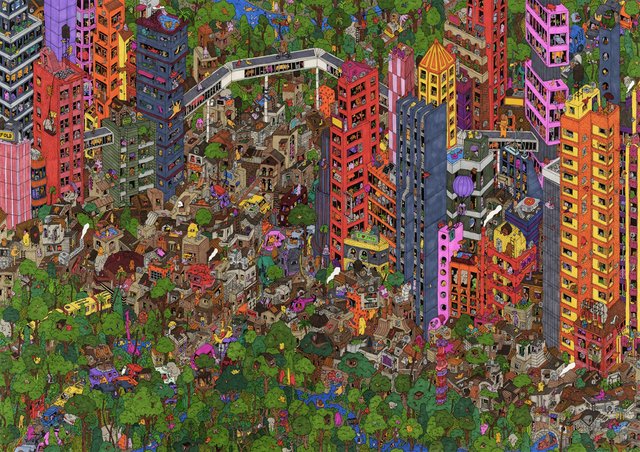 Guillaume Cornet Jungle Metropolis Ink on Paper 2023 for sale at