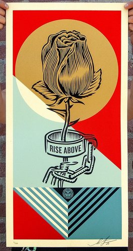 Shepard Fairey - Rise Above - Shepard Fairey Obey Géant Impression Contemporaine Street Art