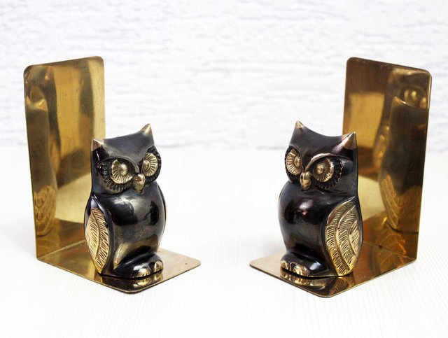 Comfy Hour Cast Iron Owl Bookends Set (Pair) - Antique Black, Heavy Weight For Shelf Decor