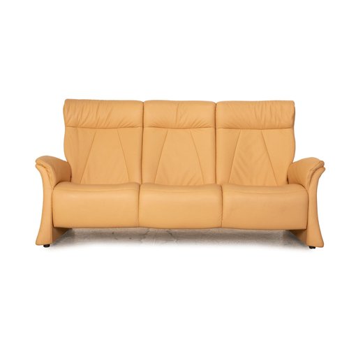 Vier-Sitzer Sofa aus beigefarbenem Leder von Himolla bei Pamono kaufen