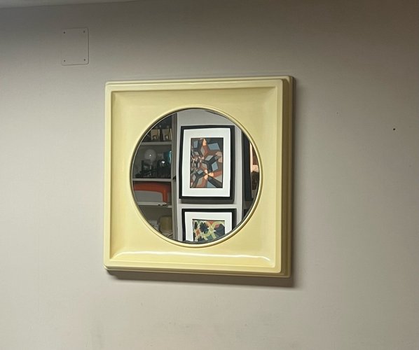 Large Space Age Plastic Wall Mirror by Salc Cantu, 1970s for sale at Pamono