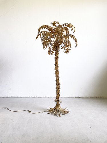 Große Hollywood Regency Palm Tree Stehlampe, Hans Kögl