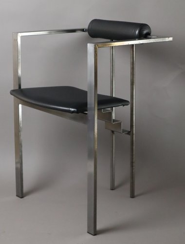 Postmodern Model Trix Chair in Leather and Metal from K.F.