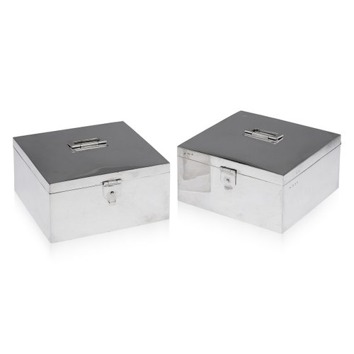 20th Century Art Deco Silver Cigar Boxes from Asprey & Co, 1936