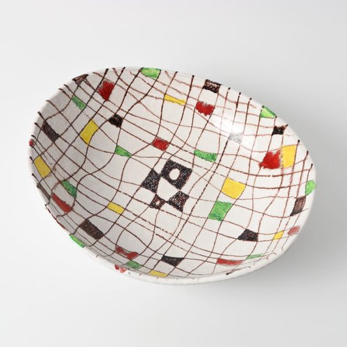 Mid-Century Mondrian Bowl by Aldo Londi for Bitossi, 1960s for