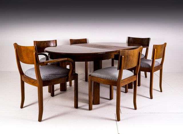 4 chaises de salle à manger Art Déco 1940