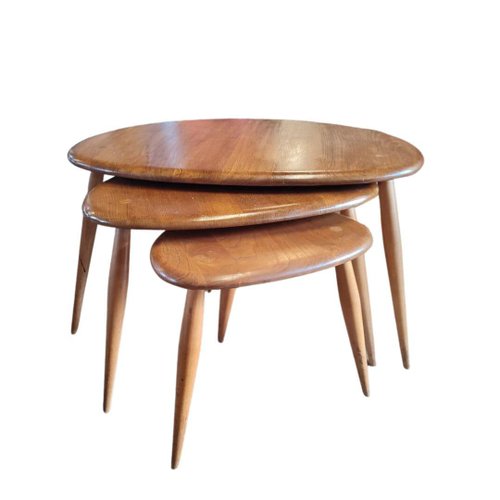 Nesting Tables from Ercol, 1960s, Set of 3 for sale at Pamono