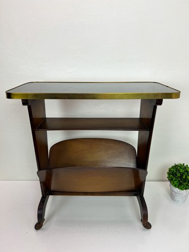 Magazine Rack Side Table ヴィンテージ ポストモダン Vintage Side Table or Magazine Rack on Wheels, 1950s for sale at