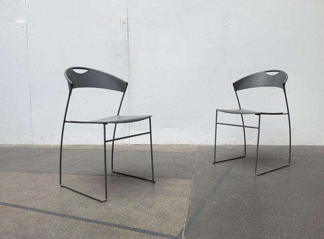 Set of Postmodern Italian Modell Juliette Stacking Metal Chair by ...